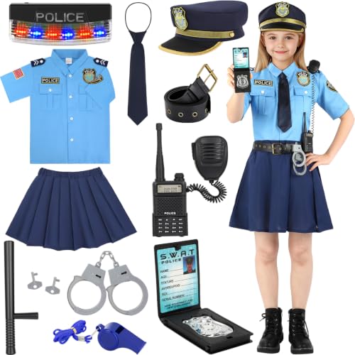 Loscola Police Officer Costume for Girls Kids, Girls Police Costume - image 1