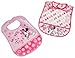 Disney Minnie Mouse 2Piece Printed Frosted Water Proof Peva Bib, Crumb Catcher Pocket
