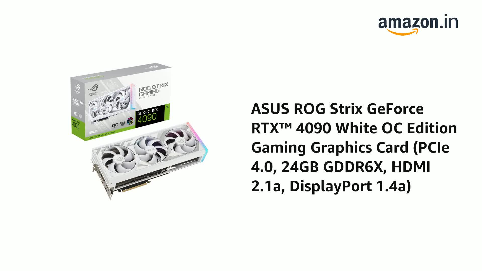 ASUS ROG STRIX GeForce RTX 4090 ホワイト OC ROG Strix GeForce RTX™ 4090 24GB GDDR6X White Edition