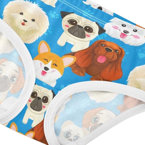 Flower Girls Underwear Toddlers 2t Cotton Girl Panties Cute Cute Cartoon Dogs Breeds Blue Kids Briefs Undies4