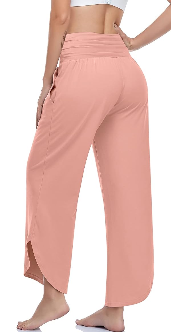 UEU Women's Wide Leg Yoga Flowy Dance Pants Dusty Pink, L by UEU - Used condition - Image 3