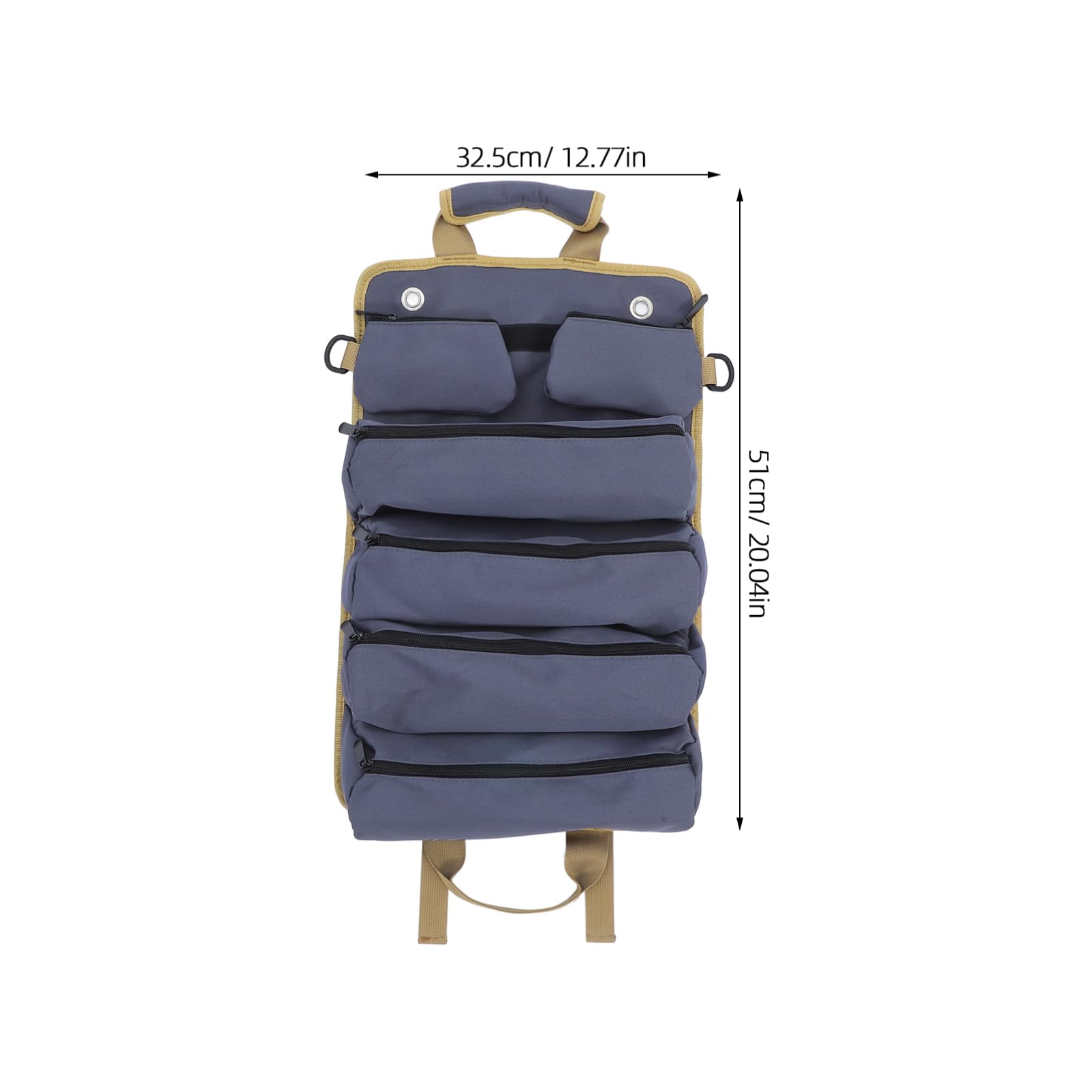 Borsa Porta Attrezzi Arrotolabile in Canvas, Organizer Portatile | Elettricisti e Lavoratori, Uso per Lavorazione del Legno e Auto, Design Multiuso Chiusura Arrotolata