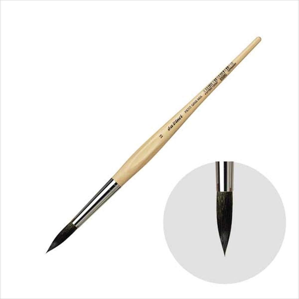 da Vinci Watercolor Series 5590 Petit Gris Mix Paint Brush, Round Russian Blue Squirrel Hair/Synthetic Mix with Lacquered Non-Roll Handle, Size 14 (5590-14)
