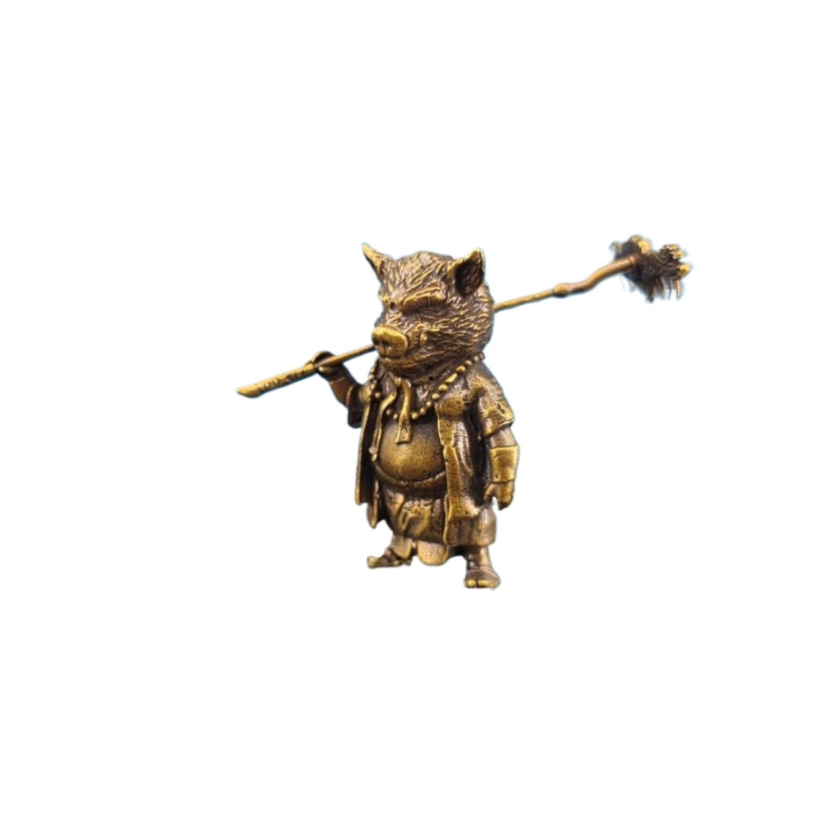NGDFGR Brass Pig Demon Pig Eight Ring Miniature Statue Home Micro Landscape Bonsai Ornament, Perfect Shelf Desktop Decoration And Paperweight Collecting Figurines