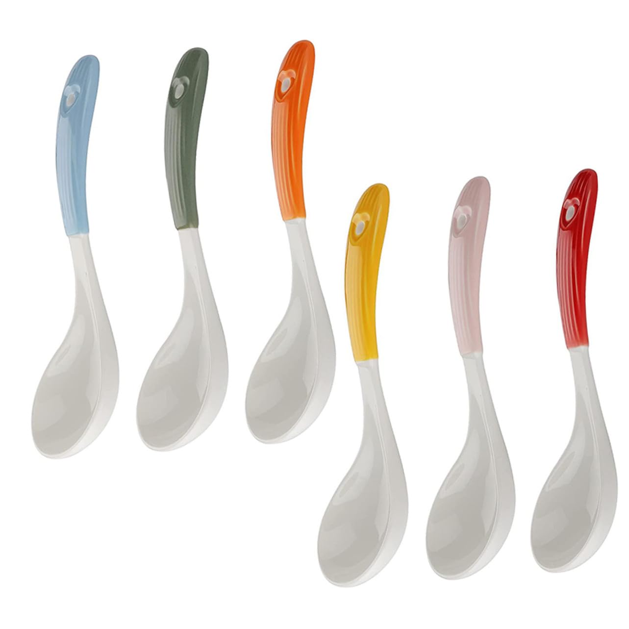 Cuillères pour porridge, riz et ramen en céramique durable x6