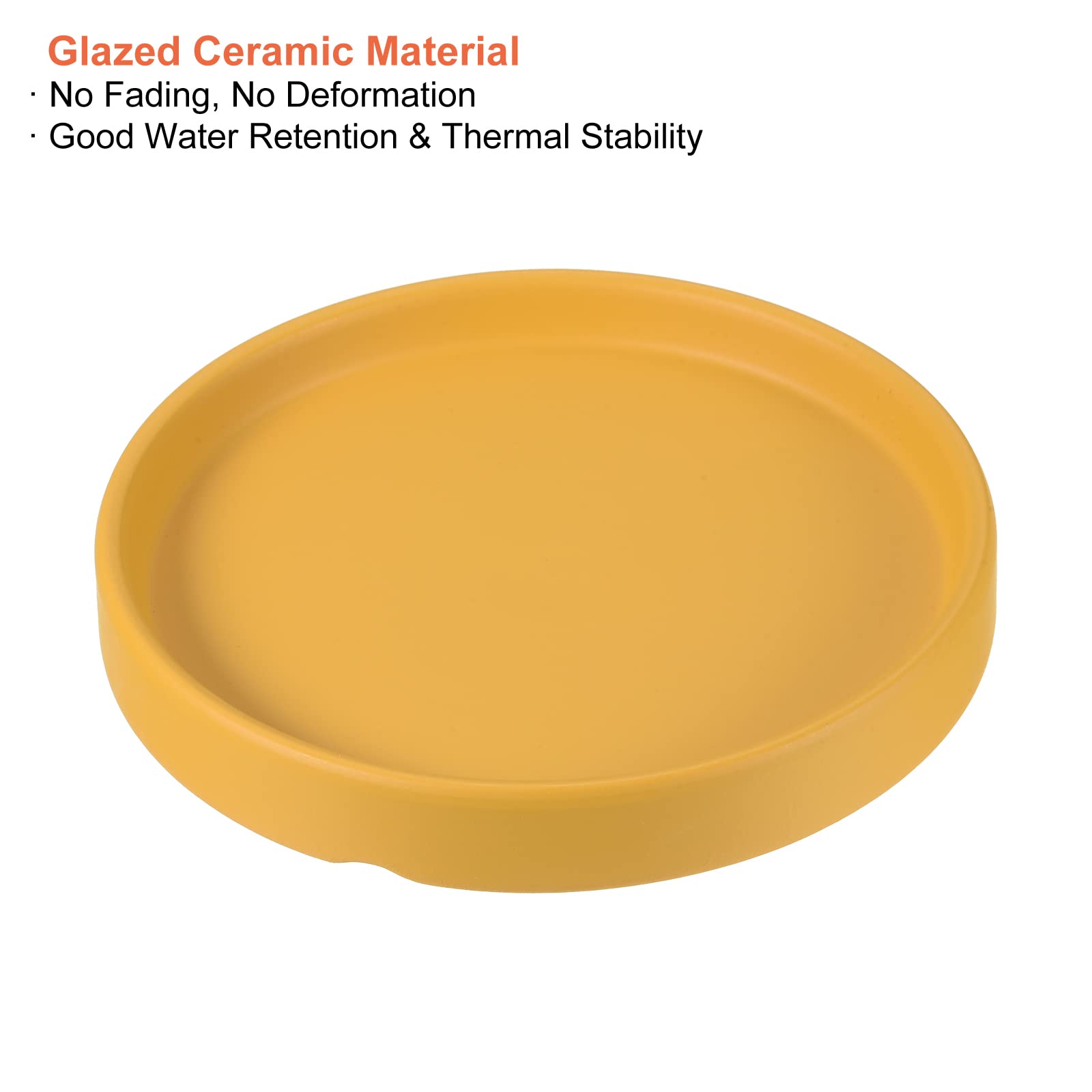 Zestaw 2 żółtych ceramicznych spodków do doniczek 11,4 cm, okrągłe tace ociekowe do użytku wewnątrz/na zewnątrz, idealne do pielęgnacji roślin i dekoracji, stylowe
