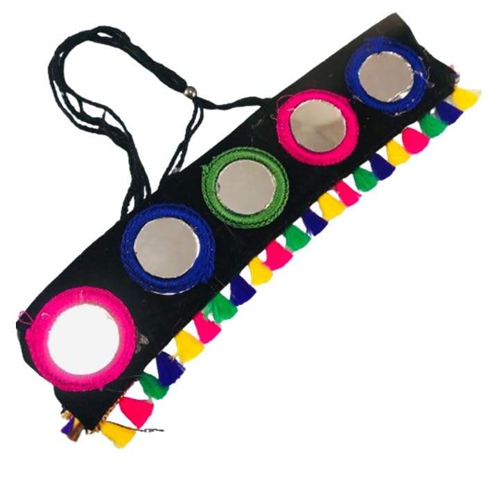 THE OPAL FACTORY Garba Navratri Jewellery Sets for Women Embroidered Fabric and Mirrow Necklace Sets with Matching Earrings for Women and Girls. (Fabric and Mirror Choker Black) (B0DCK9BV87) Amazon Price History, Amazon Price Tracker