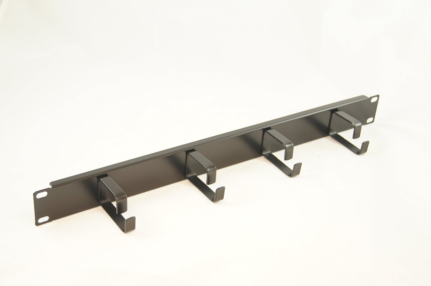 Cable Management Bar 1U Black 4 Ring - for 19" Rack Cabinets & Enclosures