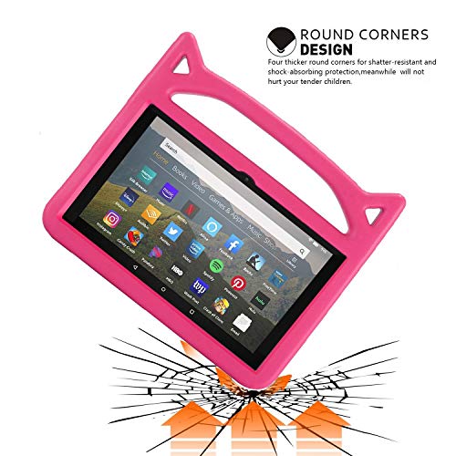 All-New Fire Hd 8 & 8 Plus Tablet Case 2020/2022(10Th/12Th Gen, 2020/2022 Release),Lightweight Shockproof Kid-Proof Cover With Stand Kids Case For Fire Hd 8 Tablet & Fire Hd 8 Kids Pro Tablet(Rose) #TOP2