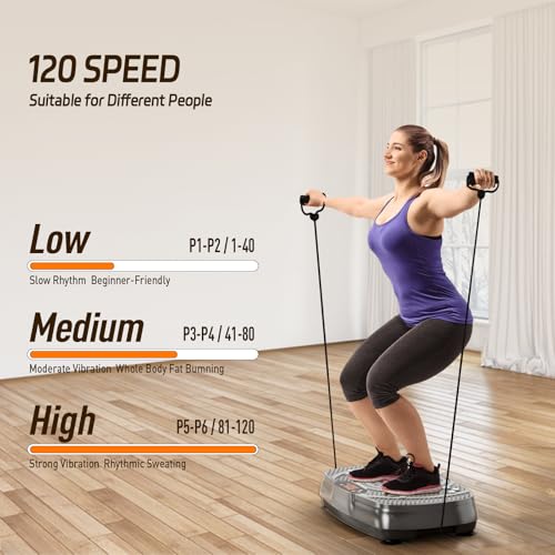 Image of Vibration Plate Exercise Machine: TISSCARE Vibrating Plates for Weight Loss and Lymphatic Drainage, 400lbs Shake Plate Whole Body Workout Platform for Home Fitness Fat Burner Gifts