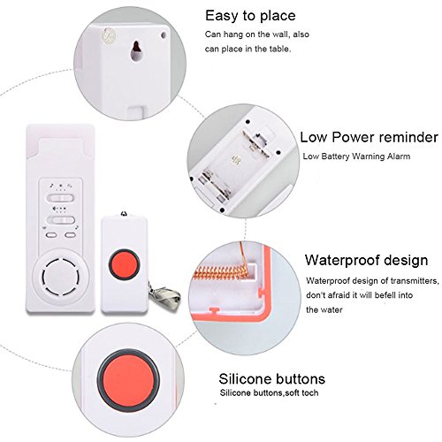 Wireless Caregiver,Caregiver Smart Personal Pager System Emergency Care Alarm Call Button Nurse Alert System -500+ft Operating Range (2 in1) - Thumbnail 7