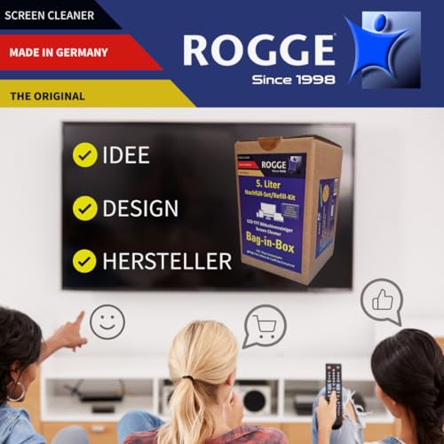 ROGGE Bildschirmreiniger 5 Liter Abfüllsystem. Für alle Sprayflaschen geeignet. Original Reiniger für LED - LCD - TFT - OLED - Plasma - TV Displays Streifenfrei und biologisch abbaubar – Bild 7
