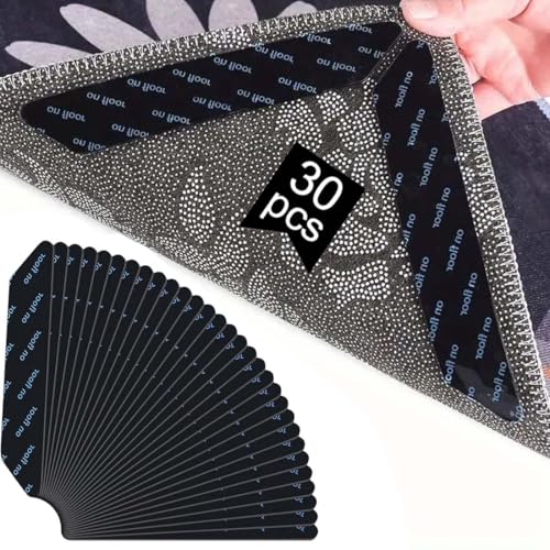 LACHT - LACHT 30 Pcs Rug GrippersAnti Derapant Tapis,Antiderapant Autocollants de Tapis,Anti Glisse Tapis Réutilisable,Triangulaires Tapis Antidérapant pour planchers de Bois Franc,carpettes et Tapis - -7%