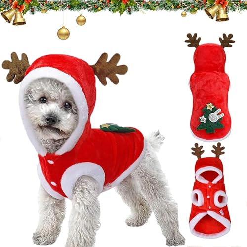 Hundekostüme Weihnachten Elchkostüm, Haustier Weihnachtskostüm, Katzen Kleidung Weihnachtens, Katze Hund Weihnachtskostüm, Hundebekleidung für Winter Frühling Weihnachten (S)