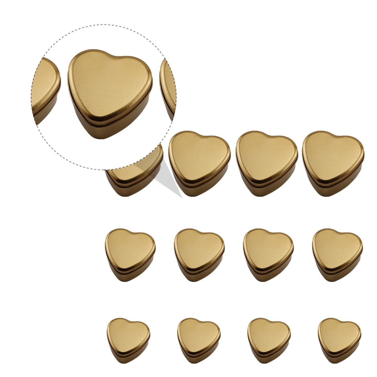 12 Pezzi Scatole in Latta Forma Cuore Oro Portaconfetti Leggere e Portatili per Regalo Nozze e Natale