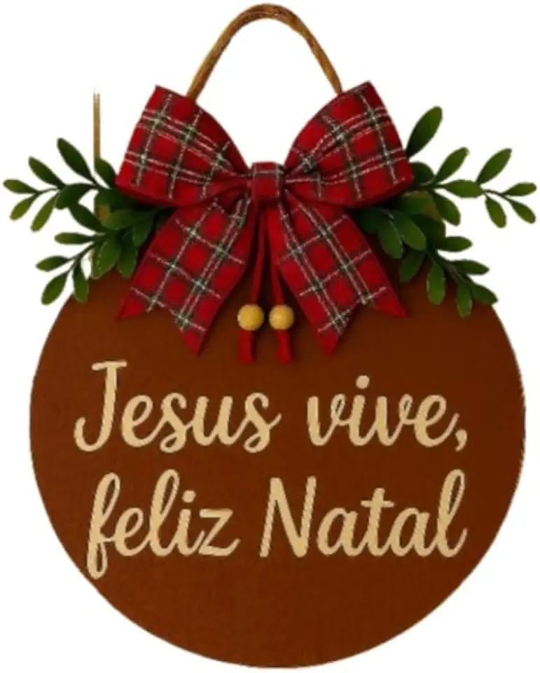 Guirlanda de Natal Jesus Vive Feliz 30cm