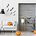 Bobobag 120 Pcs 3D Bats Halloween Decorations,Halloween Wall Decor 4 Sizes Black Bats Sticker for Wall Window