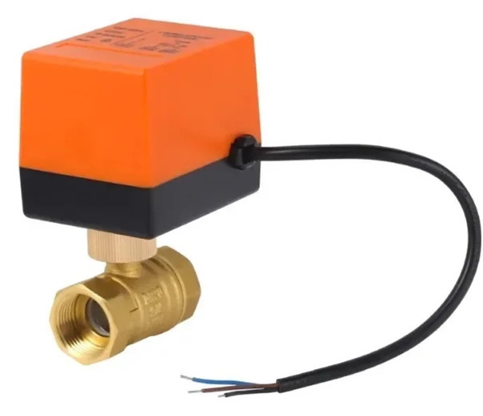 Válvula de Bola de Rosca eléctrica de latón AC 220V DC 12V 24V válvula de Agua solenoide de 3 Cables de 2 vías con actuador DN15/20/25/32/40/50(220V_3 Way)