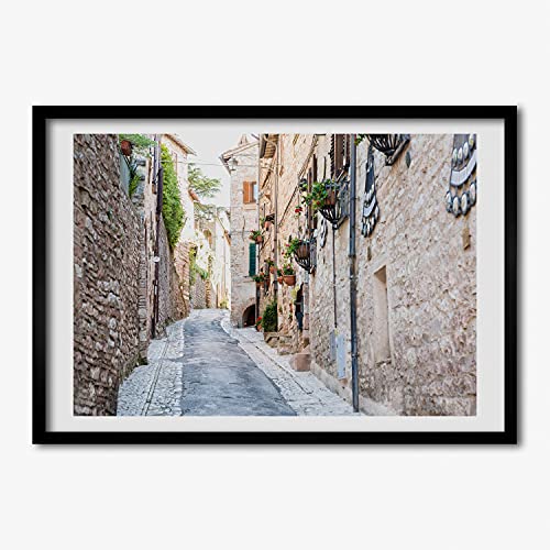 Cadre MDF Peinture Tulup 70x50 cm, tableau moderne ruelle de la ville en bois décoratif durable