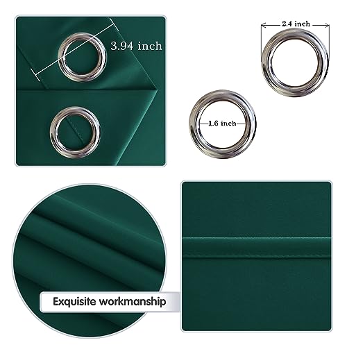 Image of DWCN Blackout Curtain Panel for Bedroom -Christmas Thermal Insulated Energy Saving Grommet Blackout Drapery for Patio Door, Room Divider Big Long Curtain, Hunter Green, W100 by L84, 1 PC