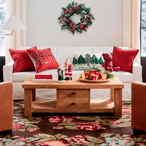 Image of ZWJD Red Pillow Covers 26x26 Set of 2 Chenille Throw Red Pillows Cushion Covers with Elegant Design Soft and Luxurious Decorative Pillows for Couch, Bed, and Home Decor