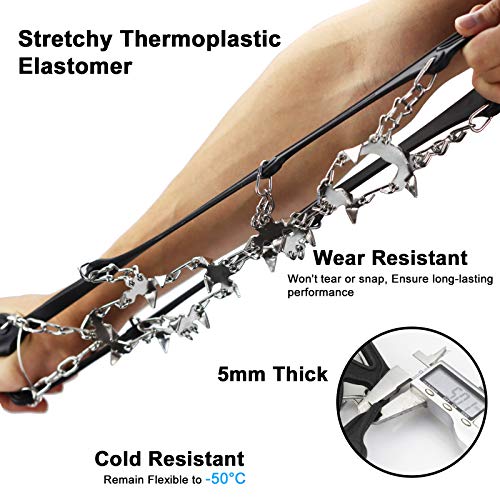 Crampons For Hiking Boots, Ice Cleats Snow Grips For Boots Shoes Men Women With 24 Spikes For Hiking, Ice Fishing, Walking And Climbing (Black, M) #TOP4