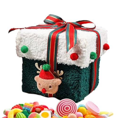 クリスマスギフトボックス トナカイ クリスマスツリー フェルトボックス アップル ハイエンド 厚みのあるハードキャンディ クリスマス リボン付き 多機能 ぬいぐるみ キャンディ おやつ スナック小さなギフト