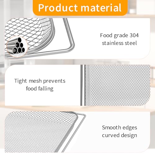 Image of Air Fryer Accessories for Ninja Foodi 13 in 1 SP351 SP301 SP201 Air Fry Countertop Toaster Oven, 13.5''x12.3'' Air Fryer Replacement Parts Basket Wire Rack Roasting Steamer Grill Racks Tray