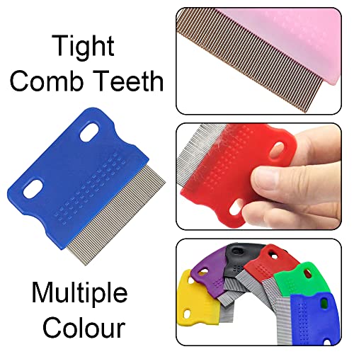 6 Stück Haustier-Flohkämme, Hunde- und Katzenkämme, Haarentfernungs-Massagekämme, Haustierkämme zur Entfernung von Schuppen, Haarflecken (zufällige Farbe)