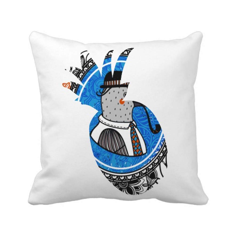 Housse de coussin pigeon fleur feuille carrée déco salon et chambre