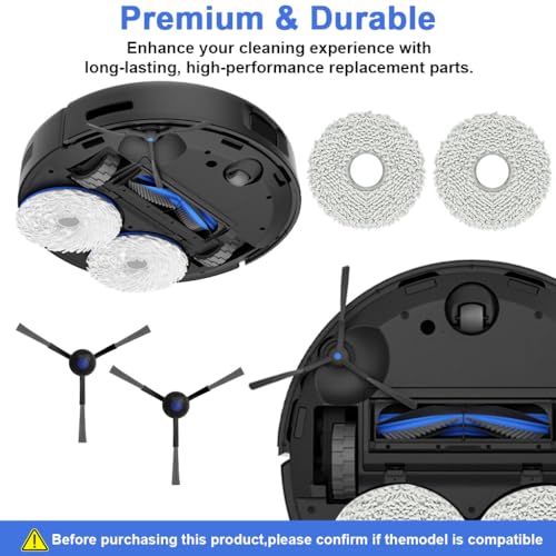 Image of HASTHIP Compatible with Ecovacs N30 Pro Omni Replacement Parts Kit, 9Pcs Robot Vacuum Accessories Set with HEPA Filters, Main Roller Brush, Side Brushes, Microfiber Mop Pads and Dust Bag for Cleaning