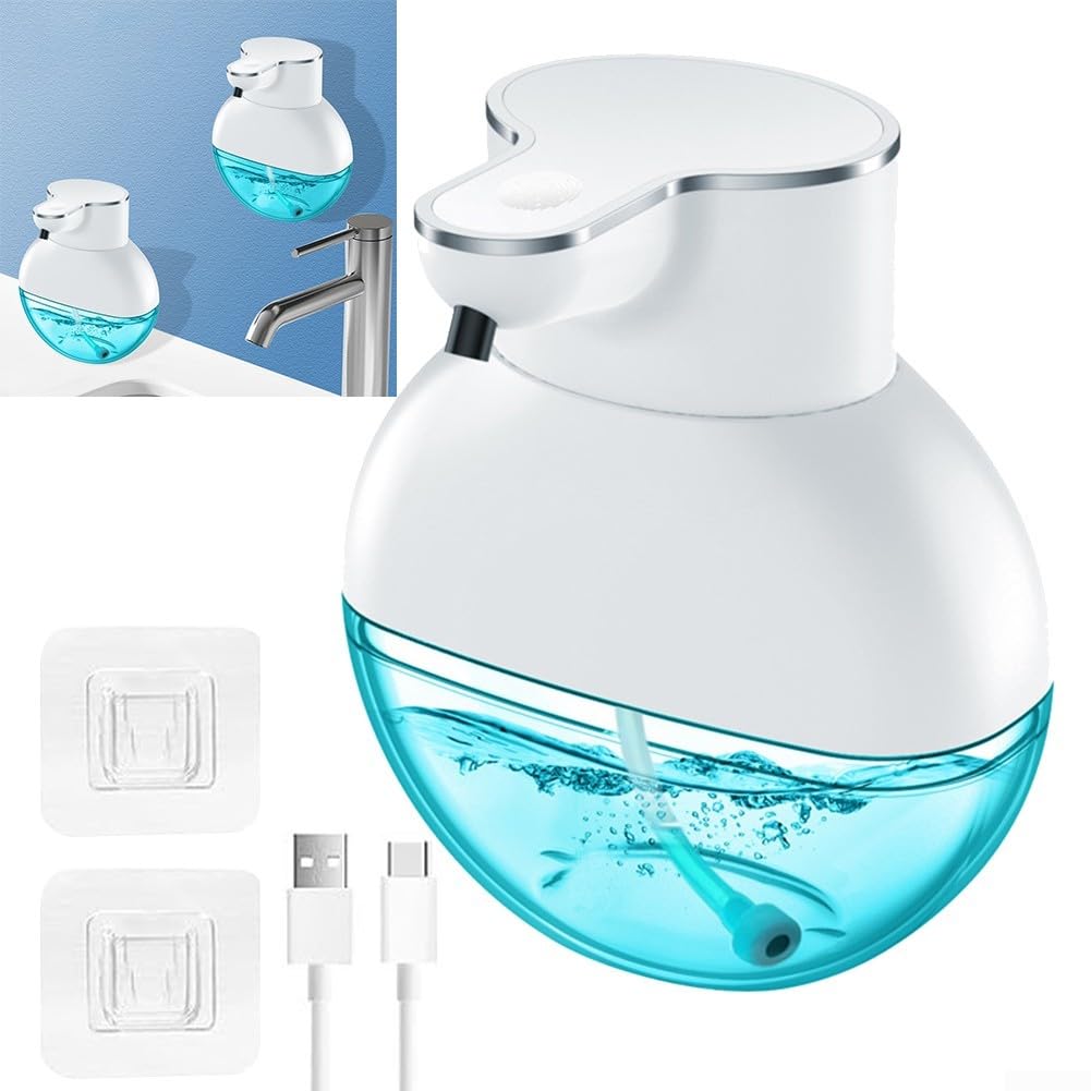 Dispenser automatico di sapone in schiuma a induzione a parete Touchless Smart Machine per bagno cucina ABS bianco 12x8x12cm