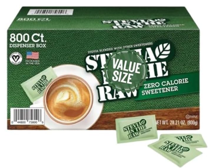 Stevia Zero Calorie Sweetener Portion, Sugar Substitute Packets, 800 ct