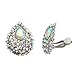 SELOVO Clear AB Austrian Crystal Teardrop Clip on Stud Earrings Iridescent Color Stone Silver Tone