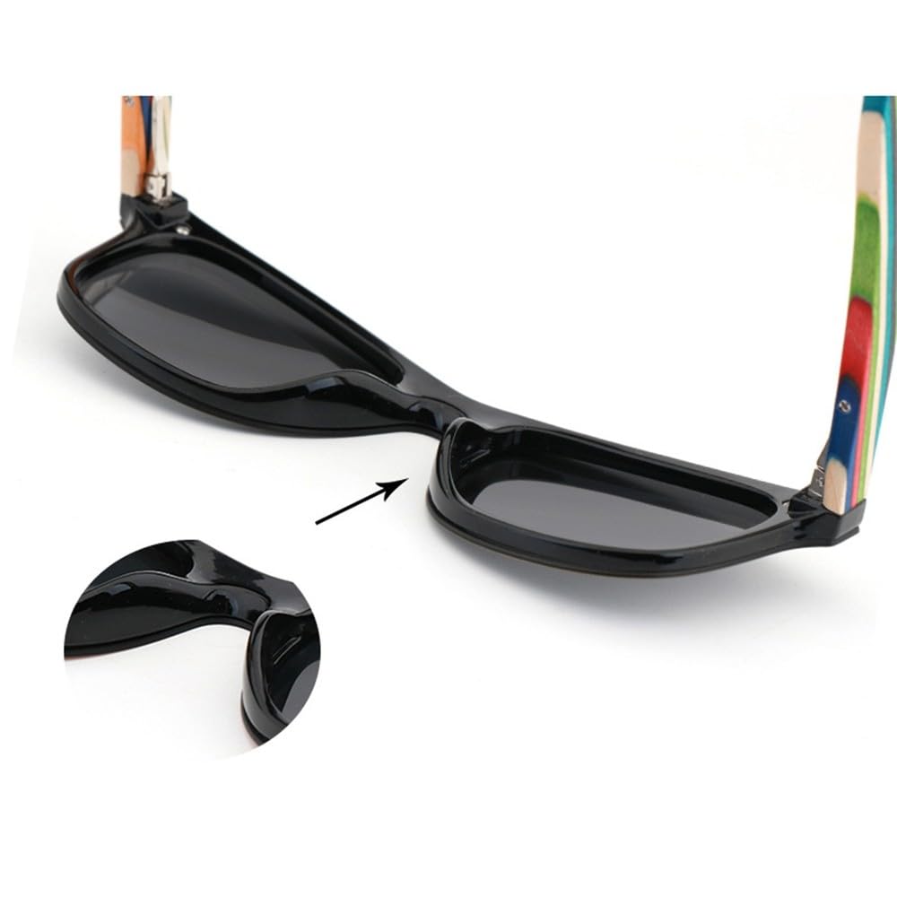 Gafas de sol de madera polarizadas para hombre y mujer, con protección UV400, estilo vintage, cuadradas.