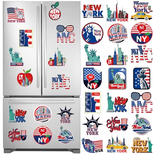 Dazoratix New York Refrigerator Magnets - 24 Pcs NYC Souvenirs Locker
