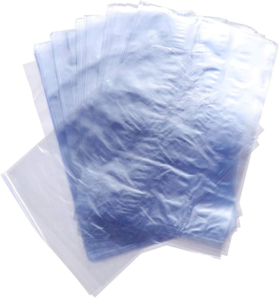 ULTECHNOVO 100 Piezas Bolsas de Plástico Retráctil Bolsas de Película Laminadas Seguras Resistentes para Envasar Botellas de Regalo Cestas Jabones Bombas de Baño