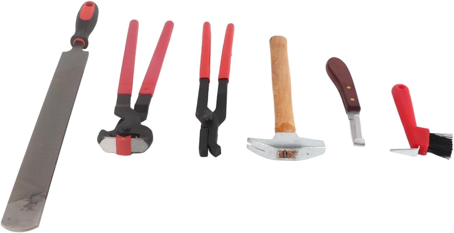 Airshi Farrier Nippers, Farrier Hoof Trim Tool Horseshoe Plier with Horseshoe Hammer for Trimming Horse Hooves