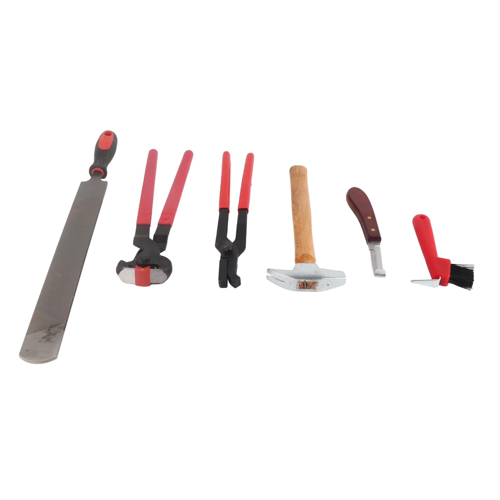 6-częściowy Profesjonalny Zestaw Narzędzi Kowalskich do Przycinania Kopyt, Cęgów do Podków, Obcęgów do Gwoździ, Narzędzi do Przycinania z Wygodnym Uchwytem do Pielęgnacji Koni