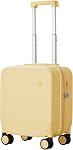 mixi Upgrade Carry on Luggage 14 Inch Underseat Personal Item Suitcases with Spinner Wheels, Hardside Rolling Suitcase PC with TSA Lock Lightweight Travel Case, Lark Yellow