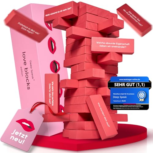 Deep Speak Love Blocks – Spiele für Paare zu zweit | Date Night Ideen | Paarzeit | Liebe | Couple | Pärchen Geschenke Weihnachten, Nikolaus, Hochzeitstag & Jahrestag | Geschenk für Freund & Freundin