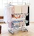 idee BDP-V23 Foldable Rolling 3-Tier Clothes Laundry Drying Rack with Stainless Steel Hanging Rods, Collapsible Shelves and Base for Easy Storage, Made-in-Korea, Premium Size, Orange