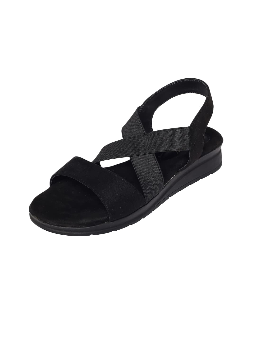 Emel Suede Leather Wedge Heels for Women, Girls | Fancy & Stylish Heel sandals, Casual, Comfortable Fashion Heel Sandal-image-12