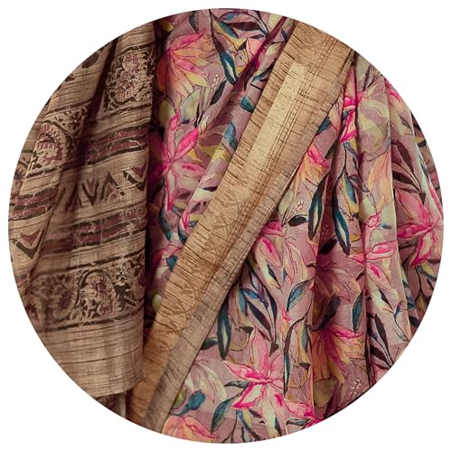Image of MIRCHI FASHION Women Saree Cotton Blend Kalamkari Printed | Comfortable Office and Regular Daily Use Sari with Unstitched Blouse Piece