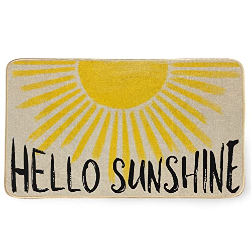 Geeory Summer Door Mat Hello Sunshine Shinning Decorative Front Door Mat Farmhouse Home Seasonal Decor For Indoor Outdoor Entrance - 17X29Inch Gk049 #TOP6