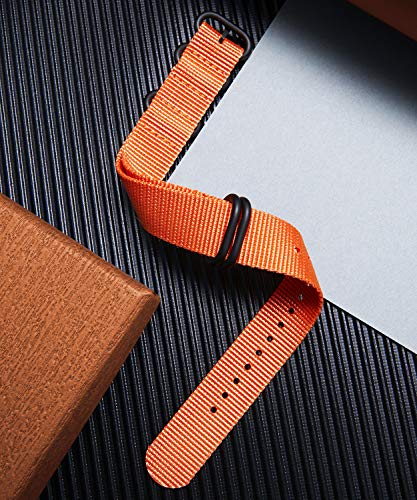 Image of BINLUN Premium Ballistic Nylon Watch Strap, Heavy Duty 5-Ring Replacement Watch Band with Stainless Steel Buckle, Durable & Comfortable Sport Band for Men Women, Fits 18-24mm