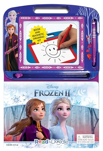 Disney Frozen 2 Read & Doodle - Learning resources for kids, a magnetic drawing pad, an easy-to-use pen, 22-page board book for reading and drawing image 5