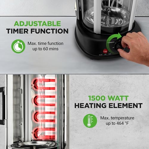 Nutrichef PKRTVG34.5 Vertical Rotating Shawarma Oven - Rotisserie thumb #3