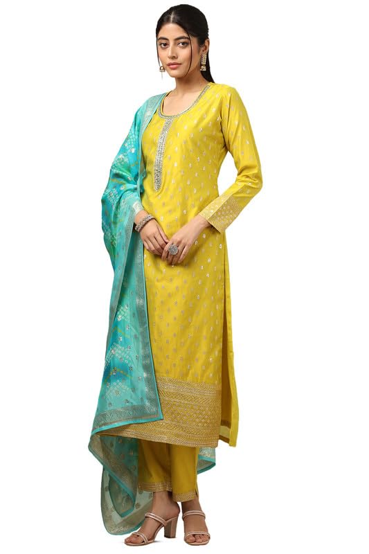 Image of Soch Womens Purple Crepe Floral Print Suit Set With Beads