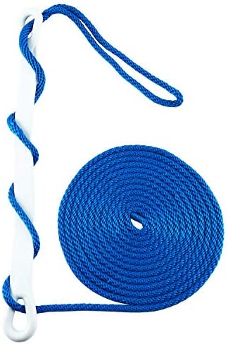 Amarine Made 2 Pack Of 3/4 Inch 25 FT Double Braid Nylon Dockline Mooring Rope Double Braided Dock Line,Working Load Limit: 1900LBS,Breaking Strength: 9500LBS (White